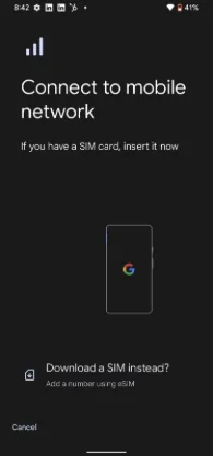 Select "Download a SIM instead?"